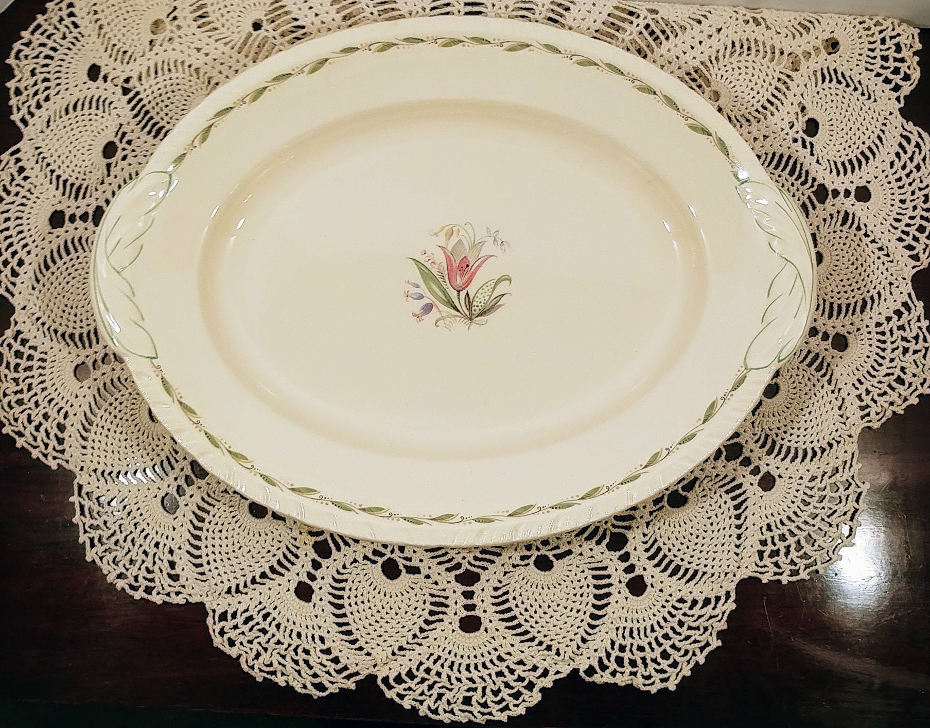New Hall Pottery Romney Pattern Huge Serving Platter; Vintage New Hall ...