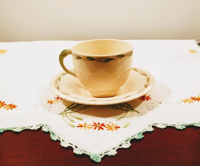 New Hall Pottery Romney Pattern Pedestal Cup and Saucer Set - 9 ...