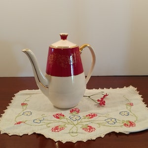 James Kent Old Foley Pottery Marlborough 5916 Pattern Coffee Pot; Vintage James Kent LTD England, Vintage Coffee Pot, Marlborough Pattern