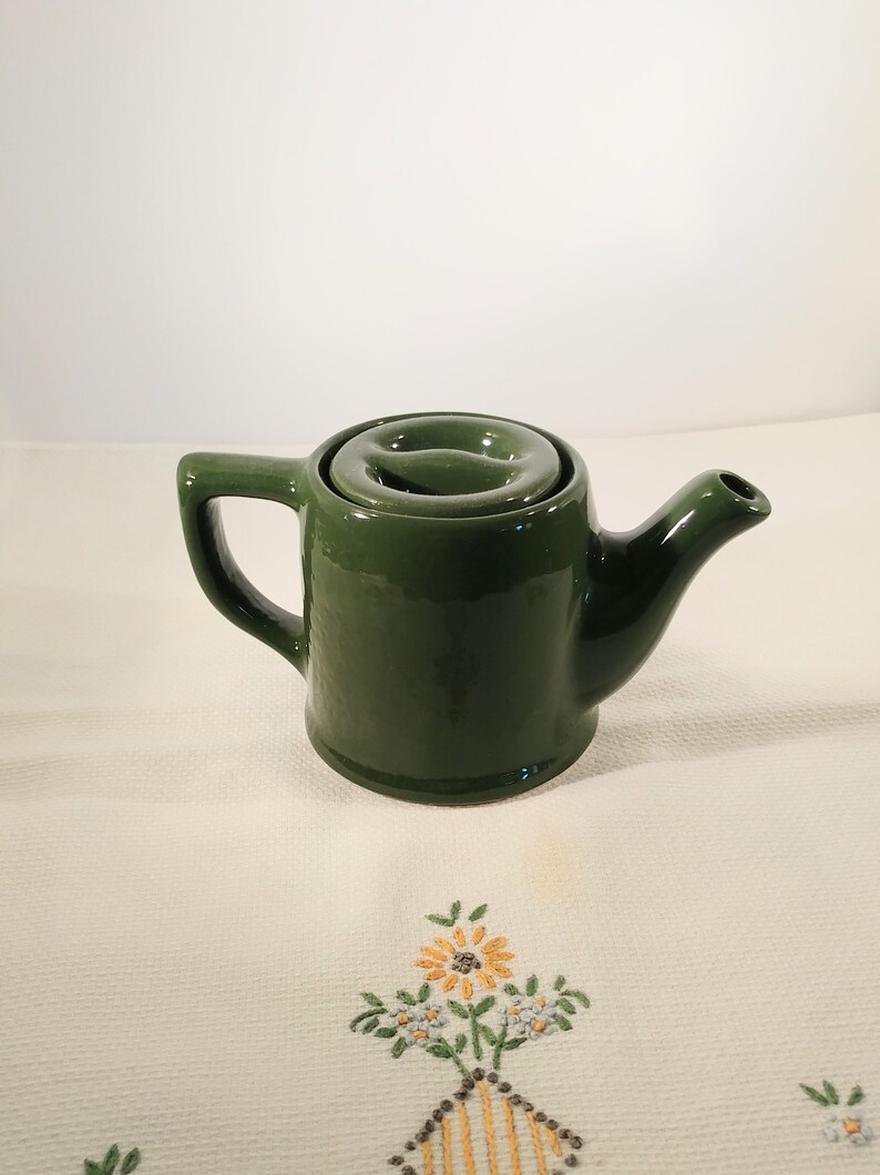 Vintage Hall China Personal Size Teapot Forest Green Glaze Etsy