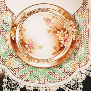 Antique Nippon Gold Moriage Decorated Hand Painted Plate; Antique Nippon, Antique Plate, Gold Moriage, Hand Painted, Hand Decorated