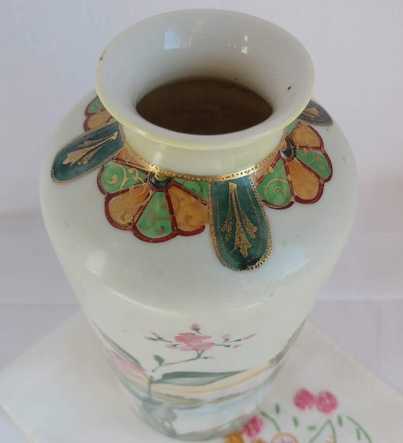 Gorgeous Hand Painted Gold Moriage Porcelain Vase; Vintage Vase ...