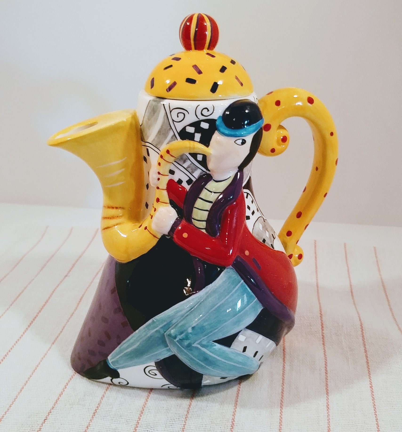 Stunning Juleez Hand Crafted Hand Painted Teapot Designed by