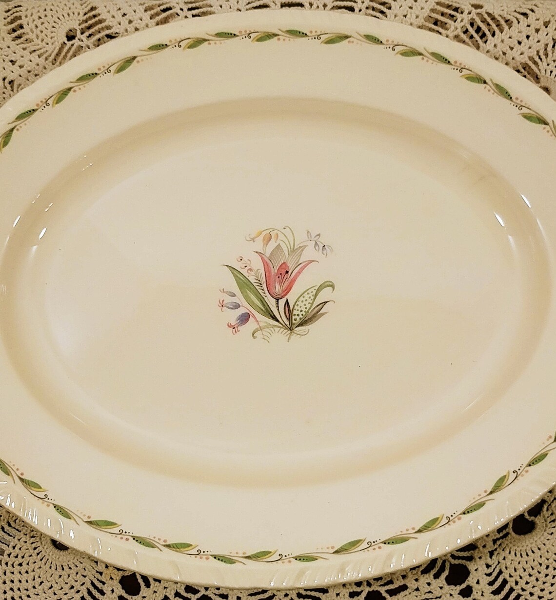 New Hall Pottery Romney Pattern Huge Serving Platter; Vintage New Hall ...
