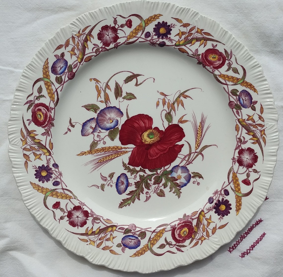 Wedgwood Etruria Cornflower Pattern Feather Edge Luncheon Etsy