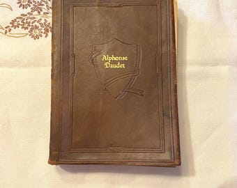 Die Werke von Alphonse Daudet, One Volume Edition, Herausgegeben von Walter J. Black, Inc, 1929; Fast Antikes Ledergebundenes Buch, A Daudet