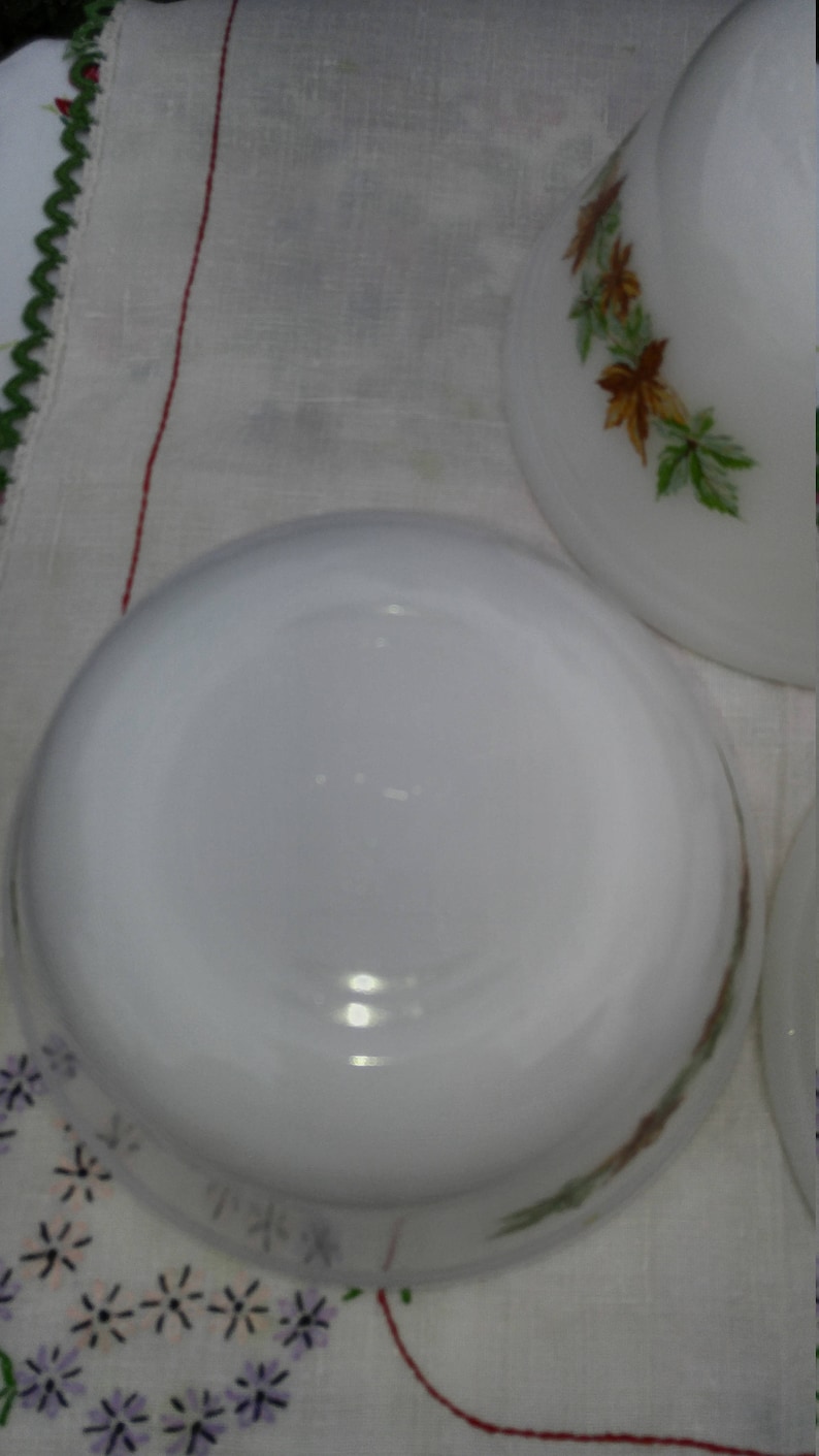 Vintage Mixing Bowls Federal Glass Salem Maple Leaf Medium Mixing Bowls 3 Available; Vintage Federal Glass Salem Maple Leaf Pattern