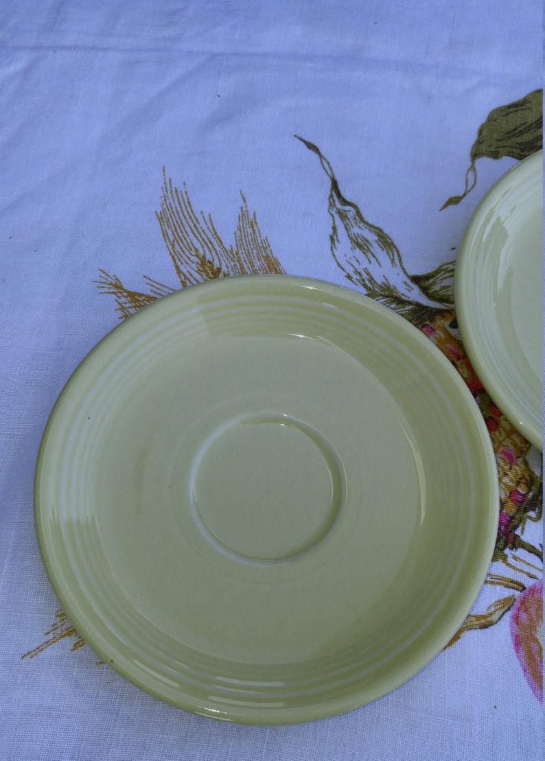 Vintage Fiesta Saucers Fiesta Ware Yellow Saucers Vintage Fiesta Ware Set of 2 Vintage Homer Laughlin