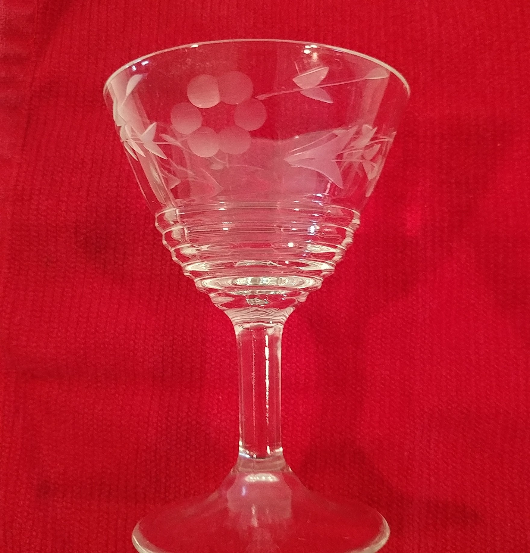 Mid Century Libby Rock Sharpe Halifax Pattern Stemware Set | Etsy