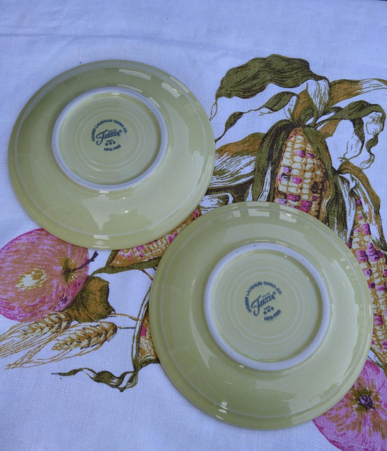 Vintage Fiesta Saucers Fiesta Ware Yellow Saucers Vintage Fiesta Ware Set of 2 Vintage Homer Laughlin