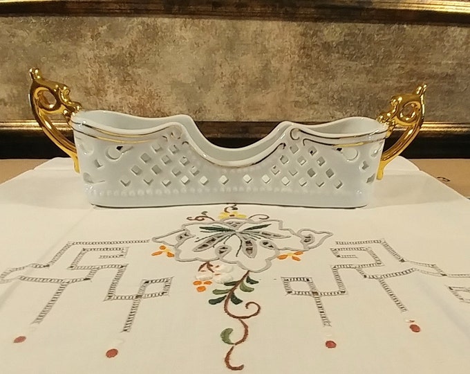 Flatware Caddy by Porcelain Treasures by I. Godinger Vintage Etsy