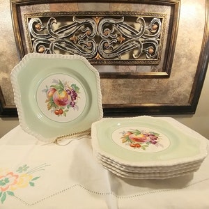 Johnson Brothers England California Pattern Side Plates - Set of 6 Matching Plates; Vintage Johnson Bros, California Fruit Pattern