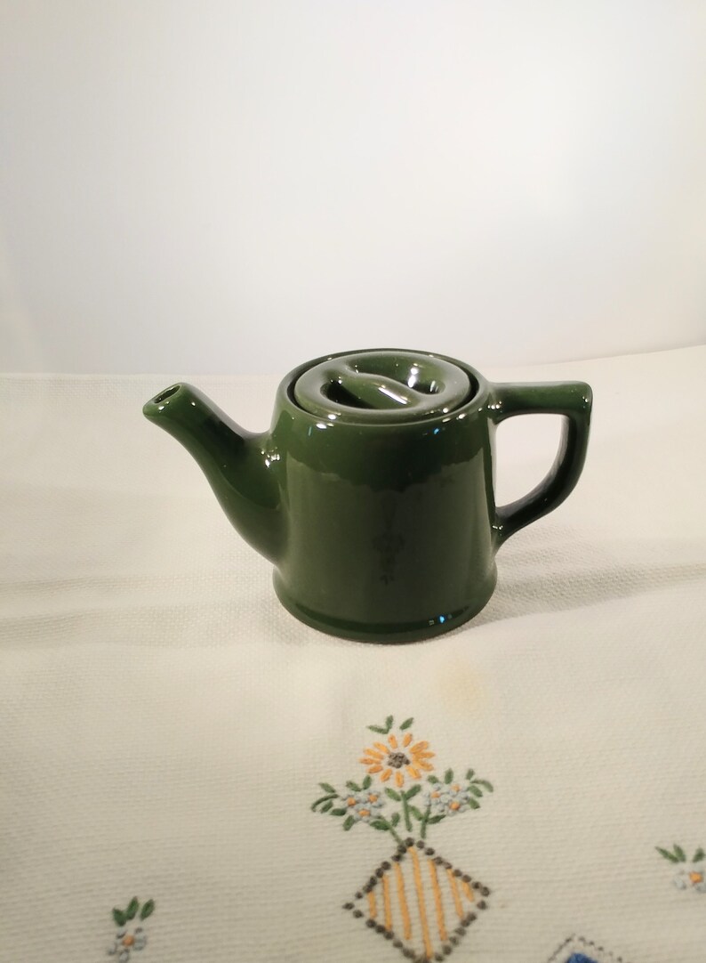 Vintage Hall China Personal Size Teapot Forest Green Glaze Etsy