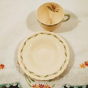 New Hall Pottery Romney Pattern Pedestal Cup and Saucer Set - 9 ...