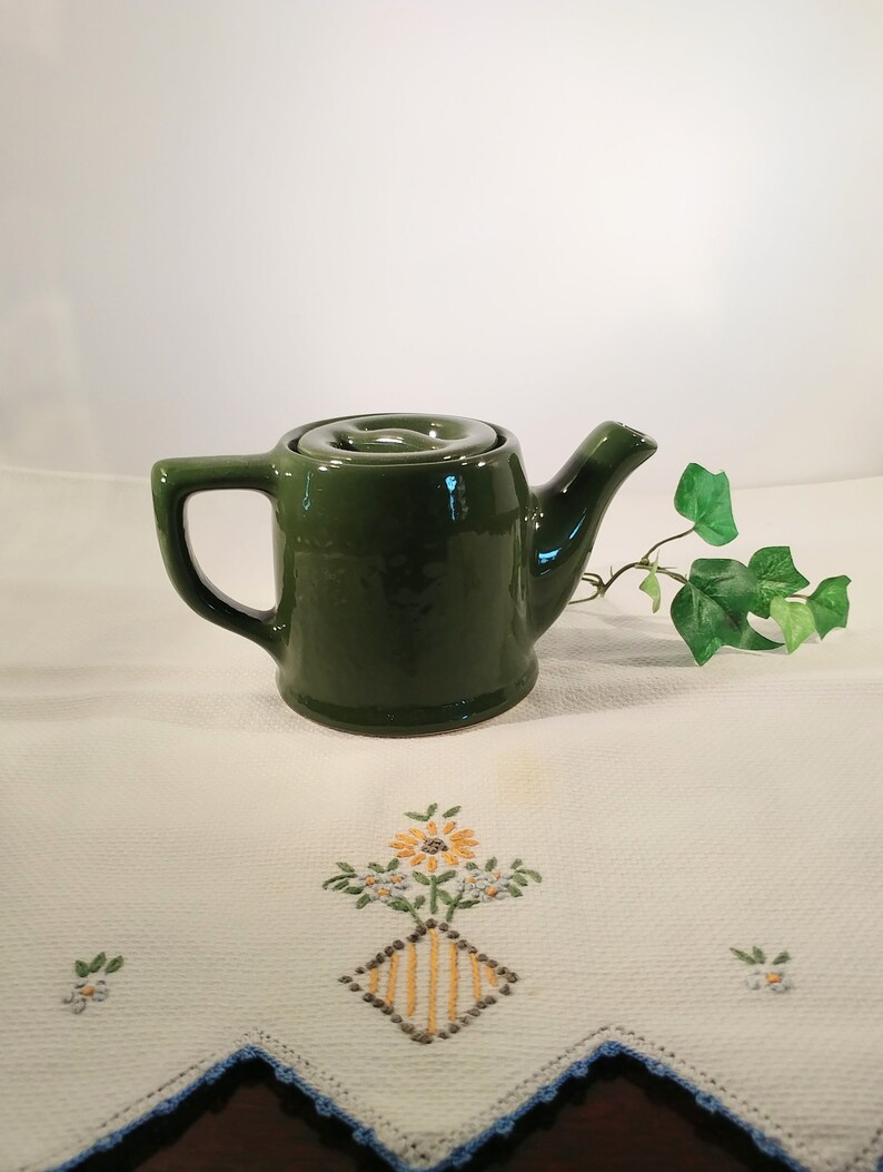 Vintage Hall China Personal Size Teapot Forest Green Glaze Etsy