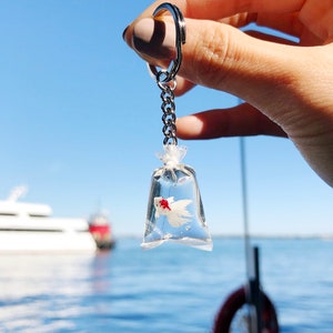 Goldfish Koi Fish in Bag Resin Keychain image 2