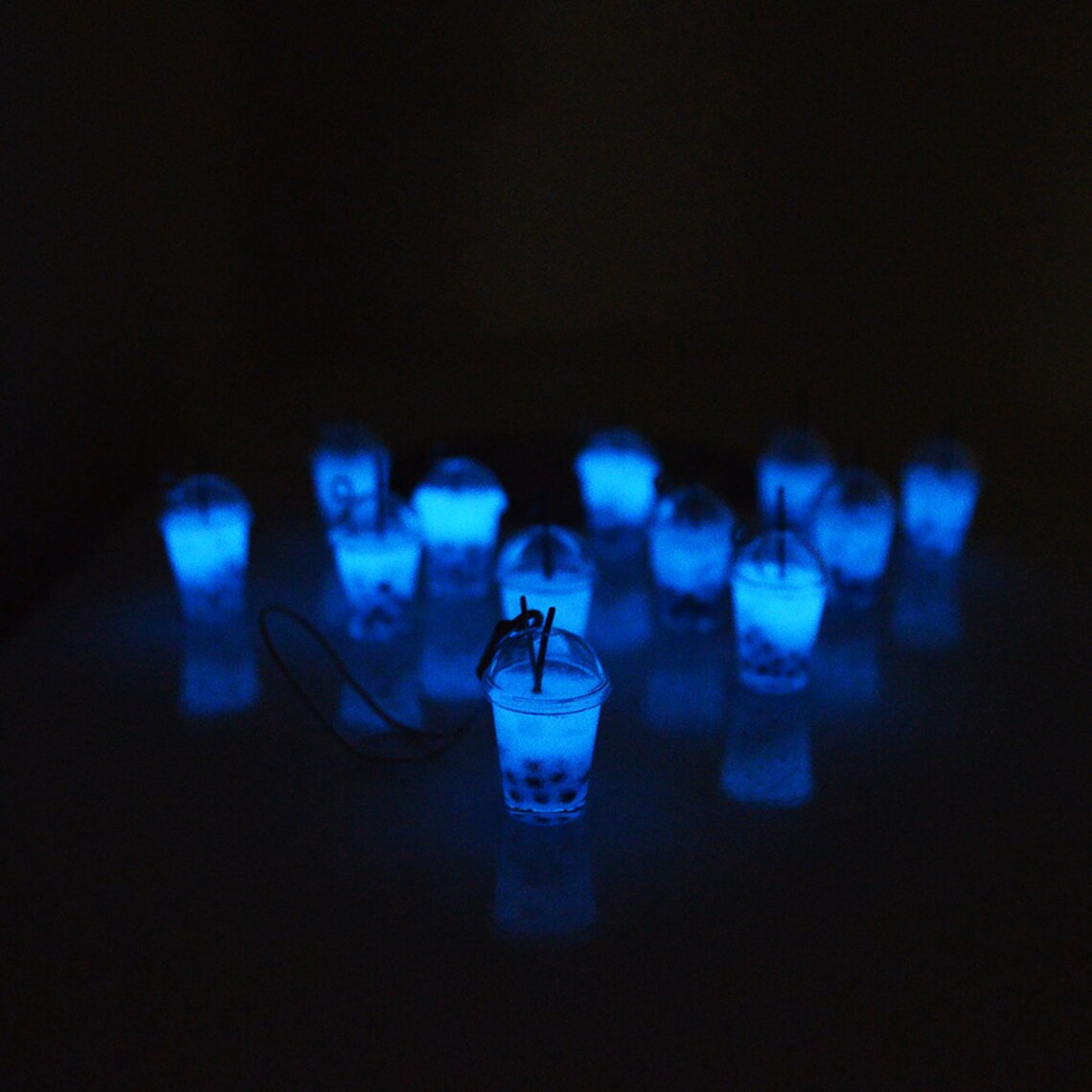 Glow in the Dark Boba Bubble Tea Keychain Etsy