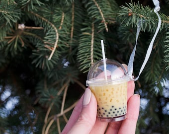 Boba Bubble Tea Coffee Iced Tea Drink Christmas Tree Ornament