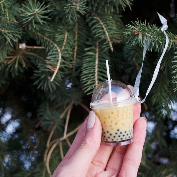 Boba Bubble Tea Coffee Iced Tea Drink Christmas Tree Ornament