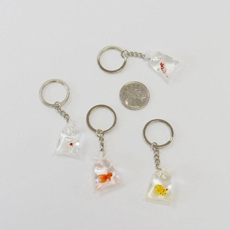 Goldfish Koi Fish in Bag Resin Keychain image 9