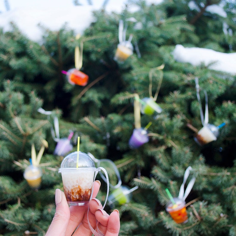 Boba Bubble Tea Coffee Iced Tea Drink Christmas Tree Ornament Etsy UK