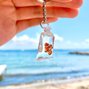 Goldfish Koi Fish in Bag Resin Keychain image 5