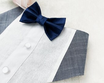 Handmade Dog Wedding Tuxedo: Pet Formal Wear with Silk Bowtie