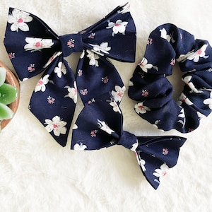 Spring Dog Sailor and Bowtie | Cat Bow Tie | Dog bowtie | Floral Dog bowtie | Navy Dog bowtie