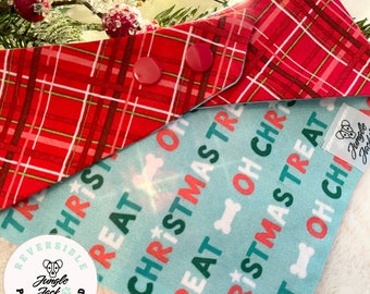 Bandana de Noël pour chien | Parfait pour le premier Noël d'un chien | Cadeau de Noël pour chien, tenue de Noël pour chien| Bandana gourmandises de Noël