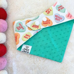 Valentine's dog Bandana Candy Hearts Dog/Cat bandana Love Dog bandana image 4