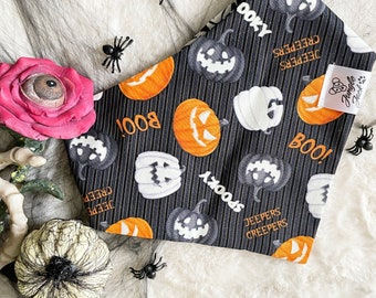 Reversible Pumpkin Halloween Dog Bandana- Pumpkin Dog bandana- Custom halloween cat bandana