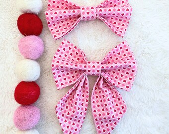 Valentine Dog Bowtie | Hearts Sailor Pet Bowtie| Valentines Day Cat bowtie | Pet Valentines | Pink Dog Bowtie