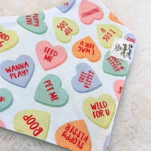 Valentine's dog Bandana Candy Hearts Dog/Cat bandana Love Dog bandana image 3