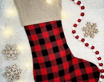 Christmas Pet Stocking- Custom Buffalo Plaid Dog Stocking