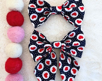 Valentine Dog Bowtie | Valentine's Day Hearts Sailor Pet Bowtie| Valentine's Cat bowtie