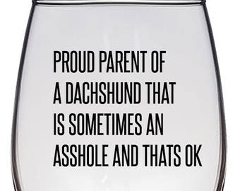 Dachshund Wine Glass, Dachshund Gift, Dachshund Mom, Dachshund Dad, Dachshund Funny, Hot Dog Wine Glass