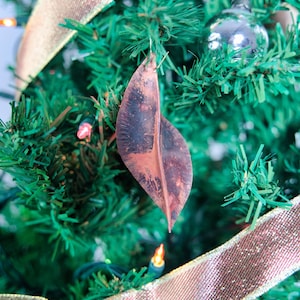 Handgefertigte Kupfer Blatt Ornament - Wärme Patina Metall Weihnachtsdekor