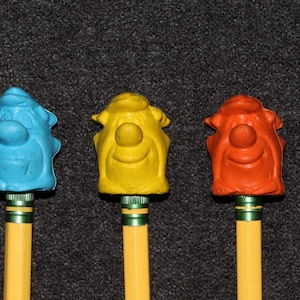 Hanna-Barbera 1976 Flintstones Erasers Pencil Top Fred Head x3 Lot A
