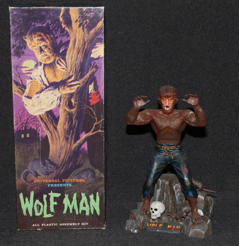 Aurora Model Built up 1962 Wolfman With Box Original A - Etsy