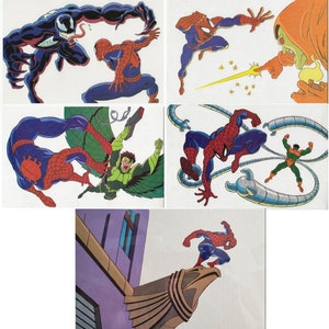 Spider-Man Animated Series 1994 Fox Cartoon Animation Cels Sericel Set C