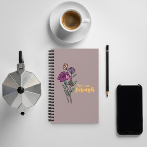 prayer journal- You Are Enough spiral notebook- notebook- Bible verse- journal- sermon notes