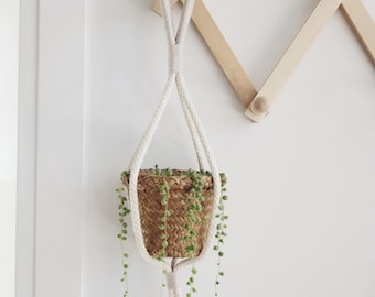 Mini Plant Hanger, Minimalistic Plant Hanger,  Modern Macrame Wall Plant Hanger, Colour Block, Nursery Decor, Grey Planter, Black