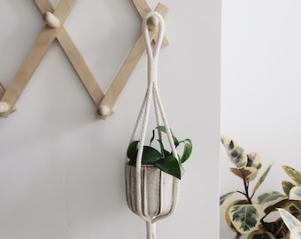 Plant Hanger with Pot, Mini Plant Hanger Set, Minimalistic Plant Hanger with Pot, Modern Macrame, Wrapped Fibers, Gift for Mom, Plant lover