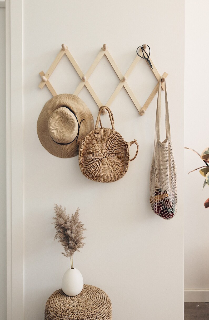 Modern Accordion Peg Rack. Hat Rack. Expandable Wall Rack. Etsy