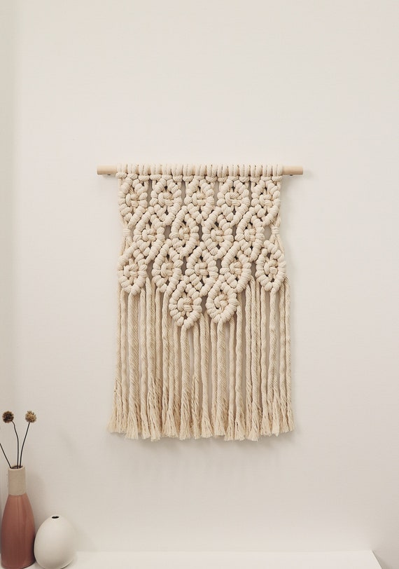 Macrame Wall Hanging Chunky Cotton Fiber Art Nursery Decor Modern Bohemian Wall Texture Art Etsy Canada