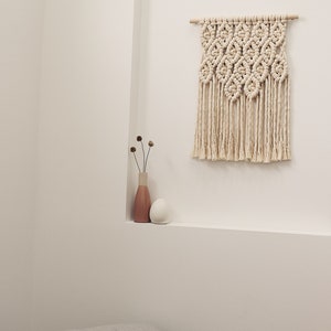Macrame wall hanging / Chunky cotton fiber art / Nursery decor / Modern Bohemian / Wall texture art image 4