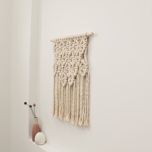 Macrame wall hanging / Chunky cotton fiber art / Nursery decor / Modern Bohemian / Wall texture art image 3