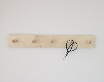 Modern Peg Rail, 5 Peg Wall Rack, Wall Hook, Hat Rack, Entryway, Shaker Style, Nursery Decor, Organization, Wall Hook, Hat Rack, Coat Rack,