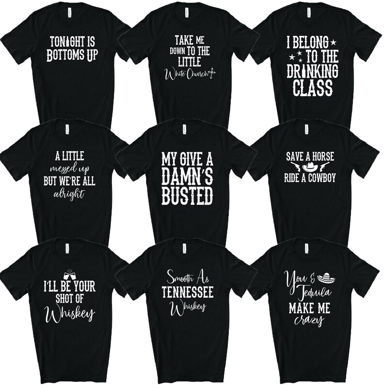 Country Song Lyric Tank Tops Tee Shirts Bachelorette Party Etsy