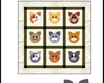 FCP-018 Tom Cats (Digital Pattern) a fusible applique pattern